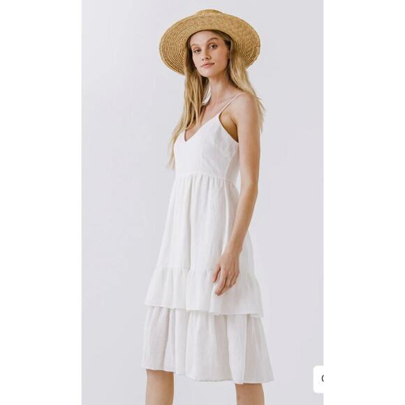 Anthropologie Endless Rose Women's Two Tiered Midi Dress, Size Medium - Picture 1 of 14